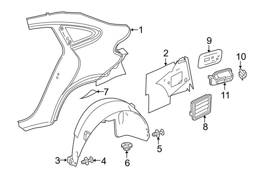 Mercedes Fuel Filler Housing - Rear 2926305100